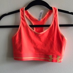 Orange under armor sports bra